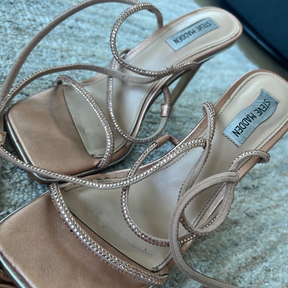 Rose Gold Strappy Heels - Picture 3 of 5